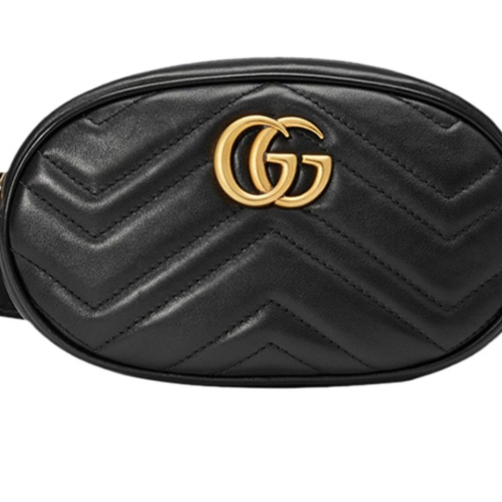 Gucci GG Marmont Matelasse Leather Belt Bag in Black New with dustbag - Picture 3 of 3
